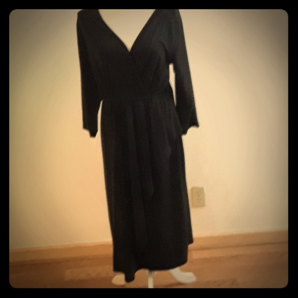 Avenue black wrap dress vintage.